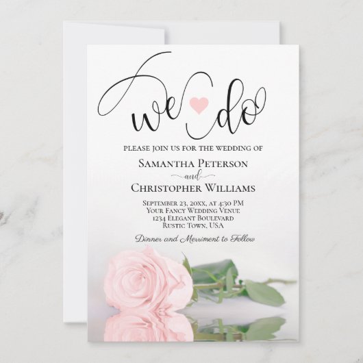 Invitation C'Est Ce Que Nous Faisons ! Élégant Mariage de cod (Devant)