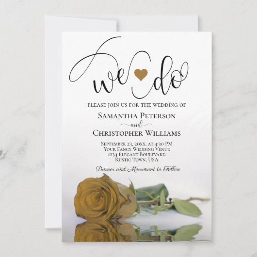 Invitation C'Est Ce Que Nous Faisons ! Élégant Rose or ocre M (Devant)