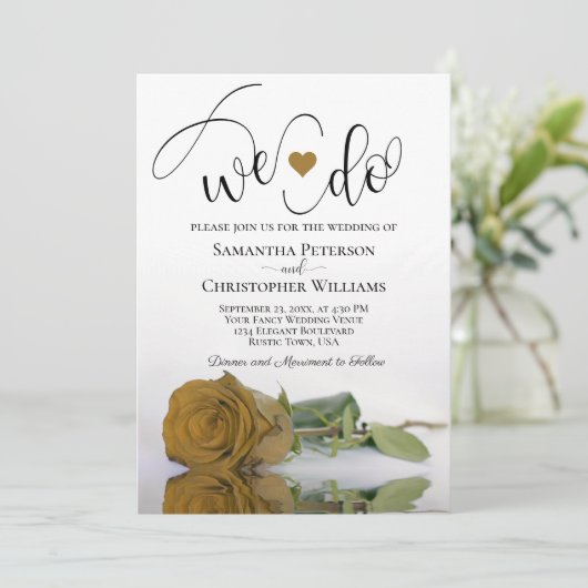 Invitation C'Est Ce Que Nous Faisons ! Élégant Rose or ocre M (Debout devant)