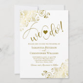 Invitation C'Est Ce Que Nous Faisons ! Elégante Frilly Gold & (Devant)