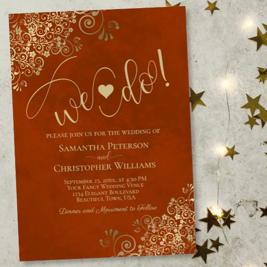 Invitation C'Est Ce Que Nous Faisons ! Elégante rouille frile