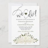 Invitation C'Est Ce Que Nous Faisons ! Roses blanches rustiqu (Devant)