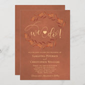 Invitation C'Est Ce Que Nous Faisons ! Rustique Feuilles en t (Devant / Derrière)