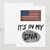 INVITATION C'EST DANS MON ADN DRAPEAU DE PAYS PERSONNALISABLE (Devant / Derrière)