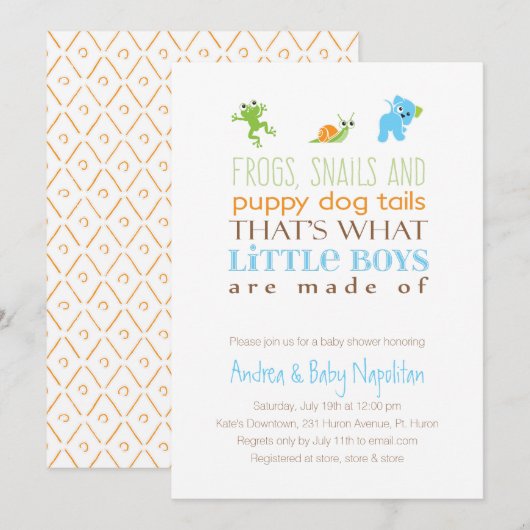 Invitation C'est de ça que les petits garçons sont faits | B (Devant / Derrière)