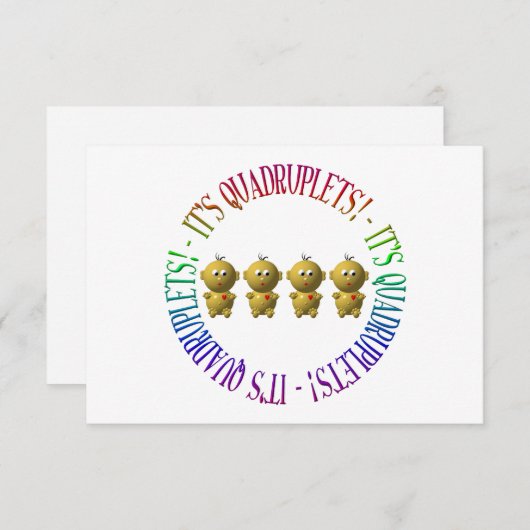 Invitation C'est des quadruplets ! (Devant / Derrière)