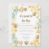 Invitation C'est doux d'être un premier anniversaire Invitati (Devant)