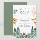 Invitation C'est du bois froid dehors du Baby shower (Devant / Derrière)