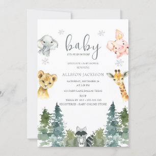 Invitation C'est du bois froid dehors du Baby shower