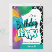 Invitation C'est fête d'anniversaire d'A la 00th avec des (Devant)