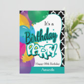 Invitation C'est fête d'anniversaire d'A la 00th avec des (Debout devant)