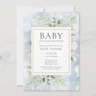 Invitation C'est froid à l'extérieur Hiver Tout-En-Un Baby Sh
