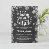 Invitation C'est froid à l'extérieur Tableau noir Fête bébé h (Debout devant)