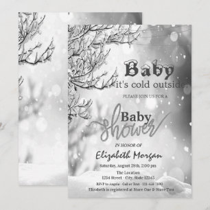 Invitation C'est froid dehors Arbre d'hiver Baby Shower