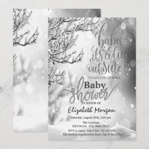 Invitation C'est Froid Dehors Arbre D'hiver Baby Shower
