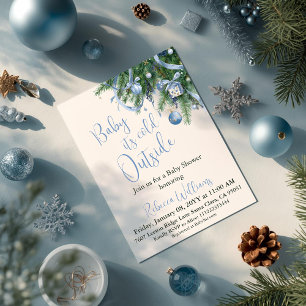 Invitation C'est froid dehors Arc bleu pour la Baby Shower po