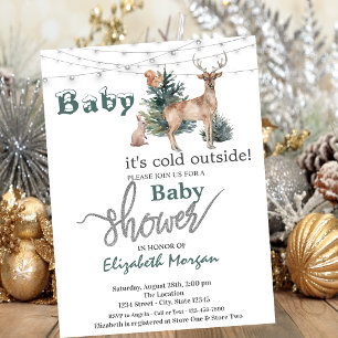 Invitation C'est froid dehors, Baby Shower de bébé renne