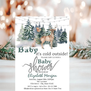 Invitation C'est Froid Dehors Fête Prénatale de bébé Renne de