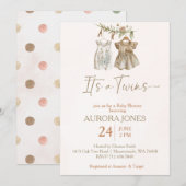 Invitation C'est jumeaux boho vêtements nursery baby shower (Devant / Derrière)