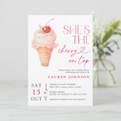 Invitation C'est la cerise sur la crème glacée (Debout devant)