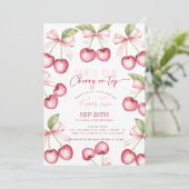 Invitation C'est la cerise sur la Fête des mariées rouge rose (Debout devant)