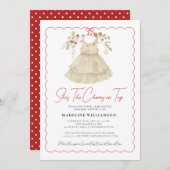 Invitation C'est la cerise sur le Baby shower d'aquarelle sup (Devant / Derrière)