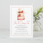 Invitation C'est la cerise sur le Baby shower d'aquarelle sup (Debout devant)