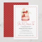 Invitation C'est la cerise sur le Baby shower d'aquarelle sup (Devant / Derrière)