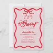Invitation C'est la cerise sur le Baby shower tiré à la main (Devant)
