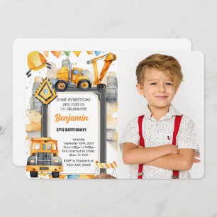 Invitation C'est la construction photo d'anniversaire