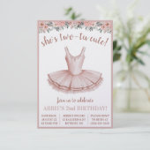 Invitation C'est la Deux-Tu Cute ! Ballerina 2ème anniversair (Debout devant)