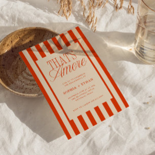 Invitation C'est la fête de fiançailles Amore Red Stripes
