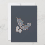 Invitation C'est la fête de Noël de la saison bleue et cuivre (Dos)