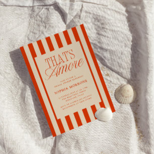 Invitation C'est la Fête des mariées Amore Red Stripes