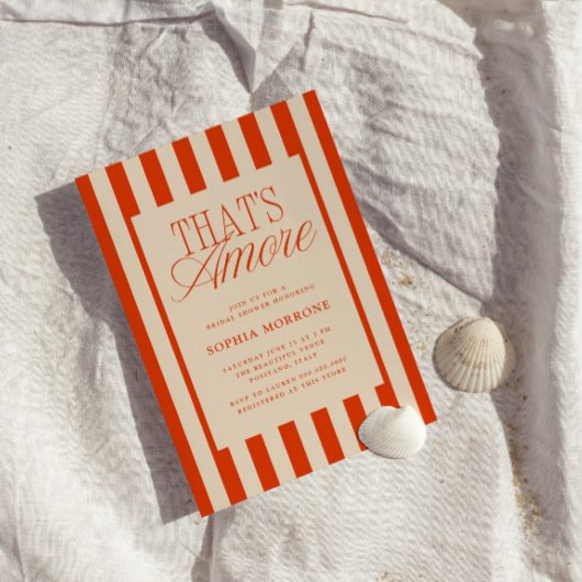 Invitation C'est la Fête des mariées Amore Red Stripes