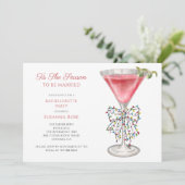 Invitation C'Est La Saison Bachelorette Party Cocktail Rose (Debout devant)