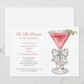 Invitation C'Est La Saison Bachelorette Party Cocktail Rose (Devant / Derrière)