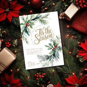 Invitation C'est la saison Baies hivernales Feuillage Noël