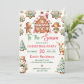 Invitation C'est la saison Biscuit pain d'épice Fête de Noël  (Debout devant)