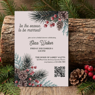 Invitation C'est la saison Cône de pin Fête de fiançailles hi