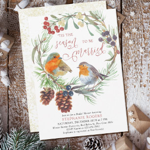 Invitation C'est la saison Couronne de mariage Robin et Pin B