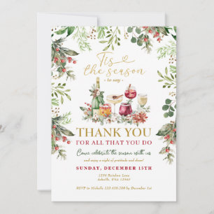 Invitation C'est la saison de dire merci Fête de Noël
