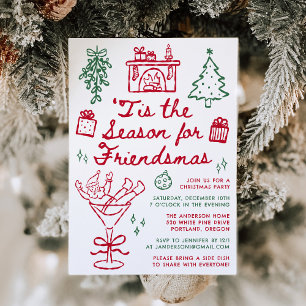 Invitation C'est la saison de la fête de Noël Friendsmas