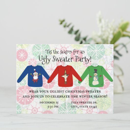 Invitation C'est la saison de l'invitation de la fête du pull (Debout devant)