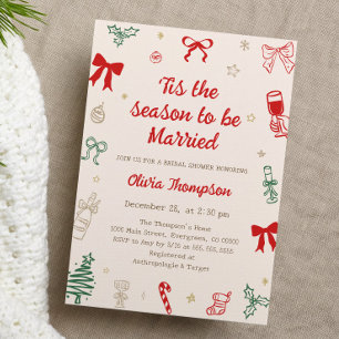 Invitation C'est la saison de Noël : Baby Shower de mariage