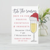 Invitation C'est la saison de vacances Champagne de la partie (Debout devant)