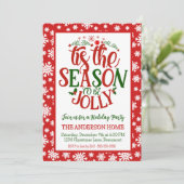 Invitation C'Est La Saison D'Être Jolly Festive Noël (Debout devant)
