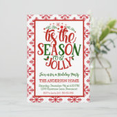 Invitation C'Est La Saison D'Être Jolly Noël Party (Debout devant)