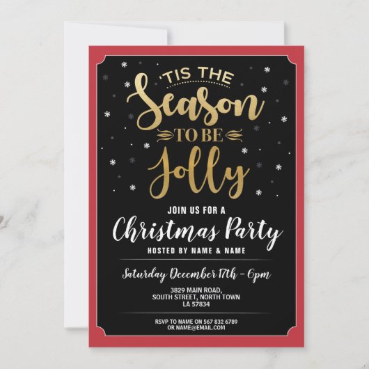Invitation 'C'Est La Saison D'Être La Fête De Noël De Jolly (Devant)