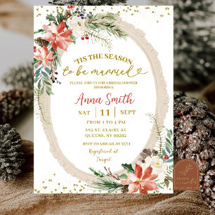 Invitation c'est la saison d'être mariée mariage de noël